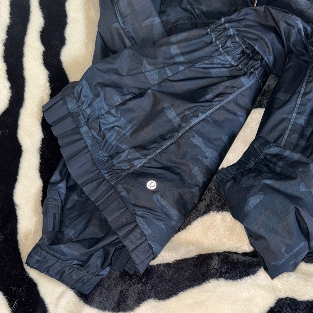 Lululemon Navy Camo Ruffled Puffer Jacket